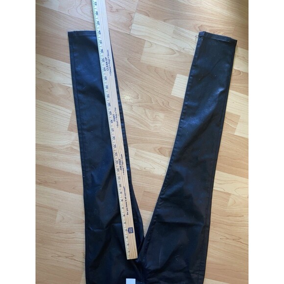 Express Conscious Edit Skinny High Rise Jeans Sz 2L Black Denim NWT Leather Look - Picture 5 of 12